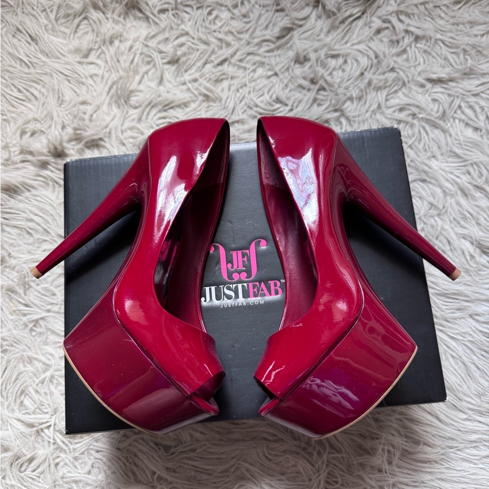 JustFab Red Platform Heels with Stiletto